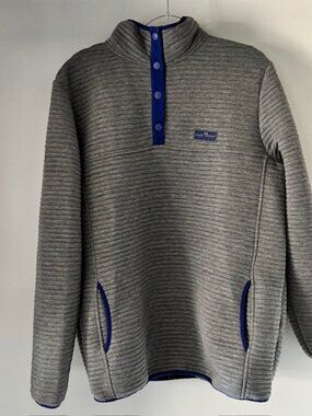 Simply Southern Gray Blue Trim Pocket Pullover XXL 3 Button Placket Casual Prep